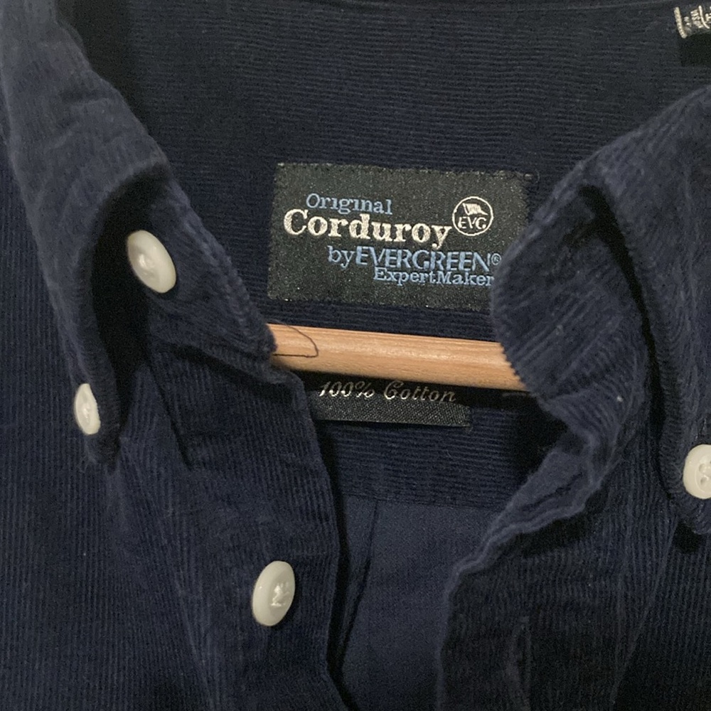 EVERGREEN Original Corduroy Men’s Size Large Button Large Button Down - Picture 2 of 4